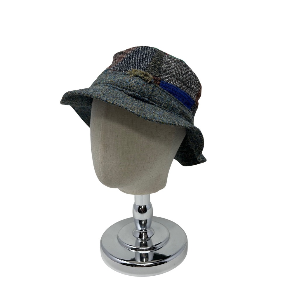 Hanna Hats of Donegal Patchwork Wool Bucket Hat‎ Irish Tweed Vintage Small